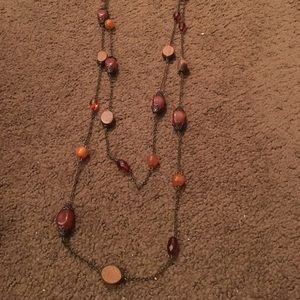 Wood and orange and red beads